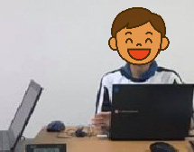 自分でコードを書いている様子